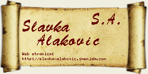 Slavka Alaković vizit kartica